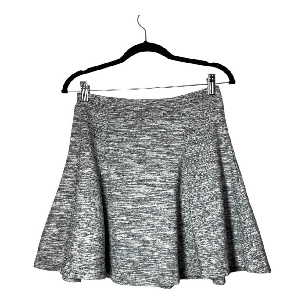 GAP Jersey Knit Skater Full Mini Skirt Size Small Space Dye Gray Black